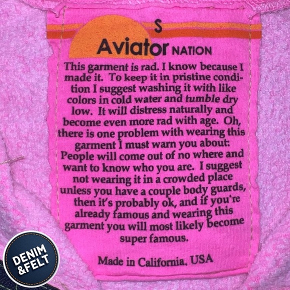 AVIATOR NATION Haight Ashbury, CA. Full Zip  HOODIE - NEON PINK | RARE!! 🌈🩷🌈 - Picture 8 of 11